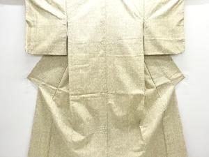 アンティーク　花更紗模様織出し手織り紬着物